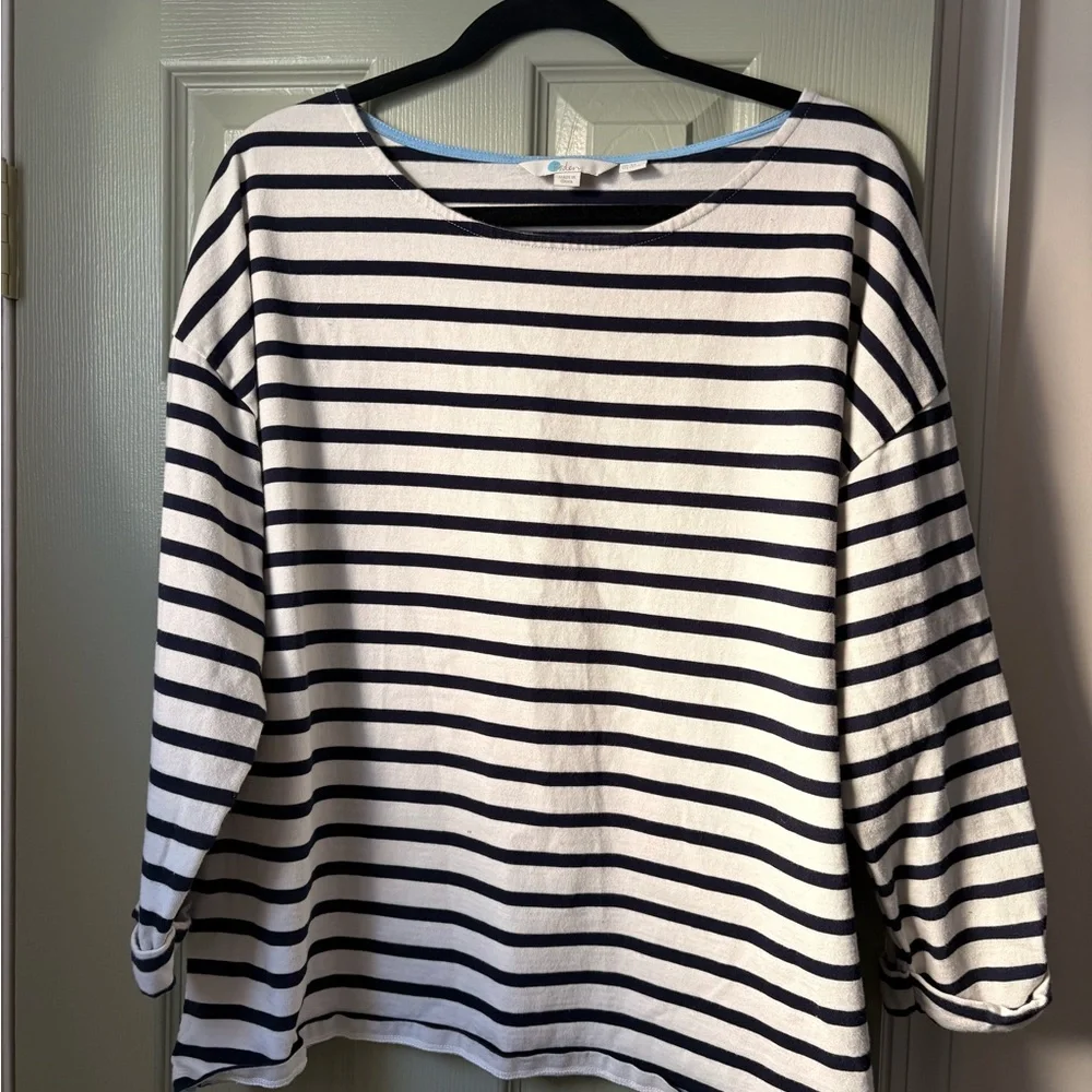 Boden Navy and White Striped Top - Picture 1 of 5